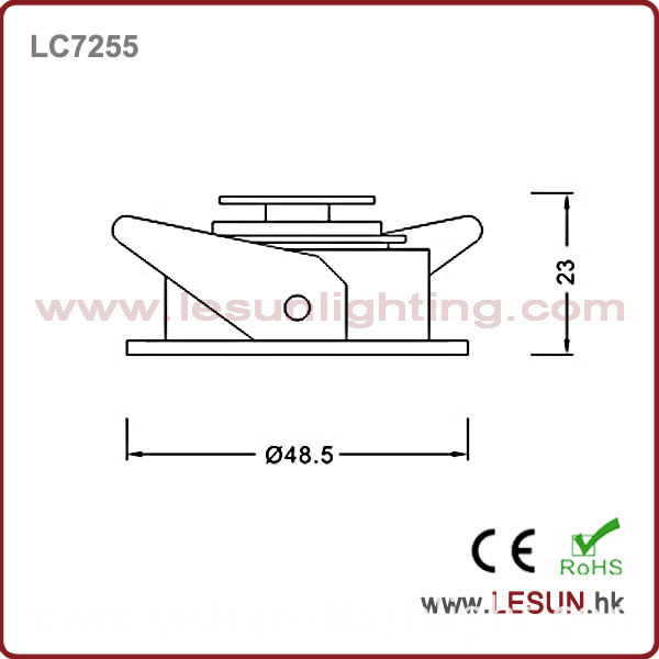 High Quality Silver/Black 1W/2W LED Recessed Cabinet Spotlight LC7255